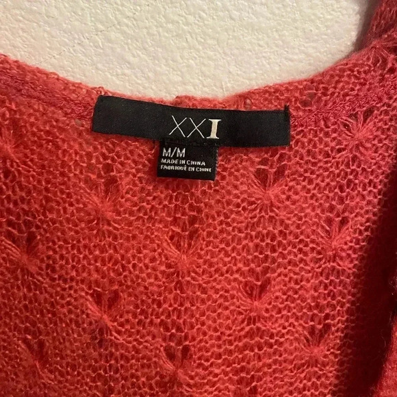 Forever 21 orange wool blend cardigan size Medium - Picture 3 of 6
